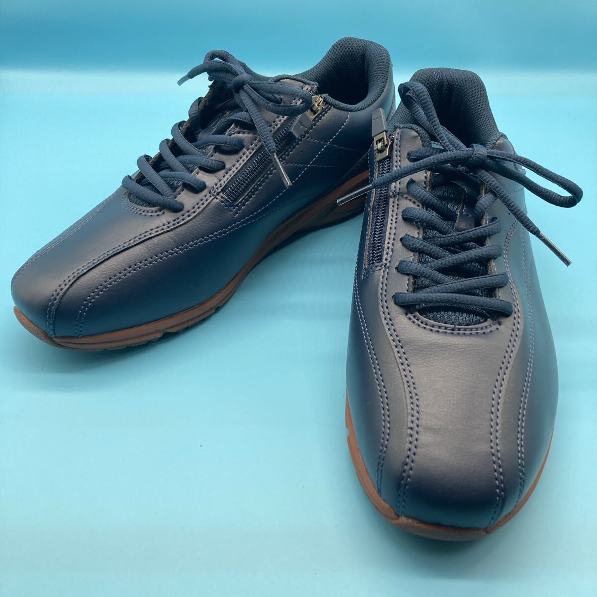 【未使用】mizuno ミズノ ウォーキングシューズ MIZUNO コンフォートシューズ ウエーブプロムナードWAVE PROMENADEサイズ 27cm 紺ネイビー拍卖