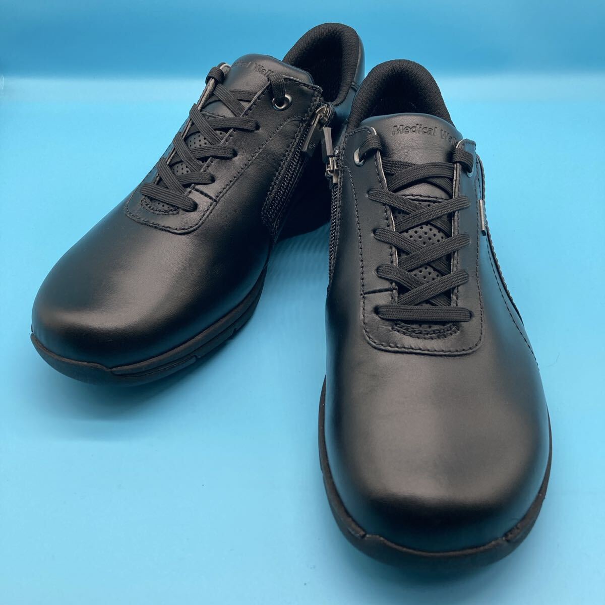 【未使用】ASAHI medical walkゴアテックスGORE-TEXウォーキングシューズ コンフォートシューズ サイズ 24.5cm 黒 ブラック サイドジップ拍卖