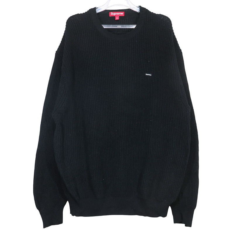 SUPREME シュプリーム 23AW SMALL BOX RIBBED SWEATER スモール ボックス リブド セーター ブラック トップス ニット サイズXL novz拍卖