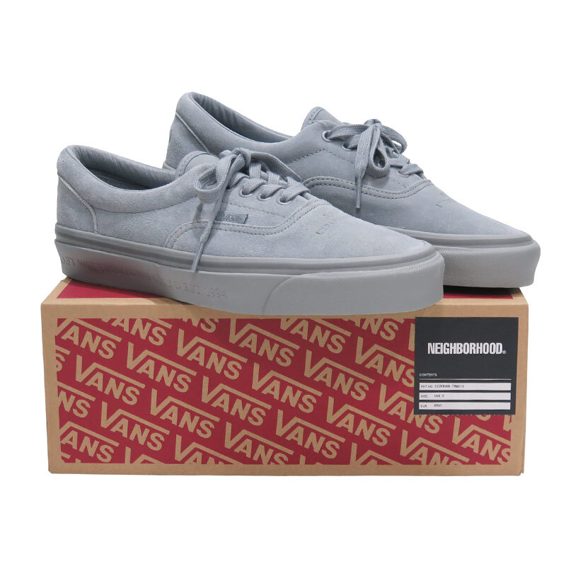 NEIGHBORHOOD ネイバーフッド x VANS バンズ 22AW VN.ERA/CL-SHOES ヴァンズ エラ グレー スニーカー シューズ サイズUS8.5(26.5cm) novz拍卖