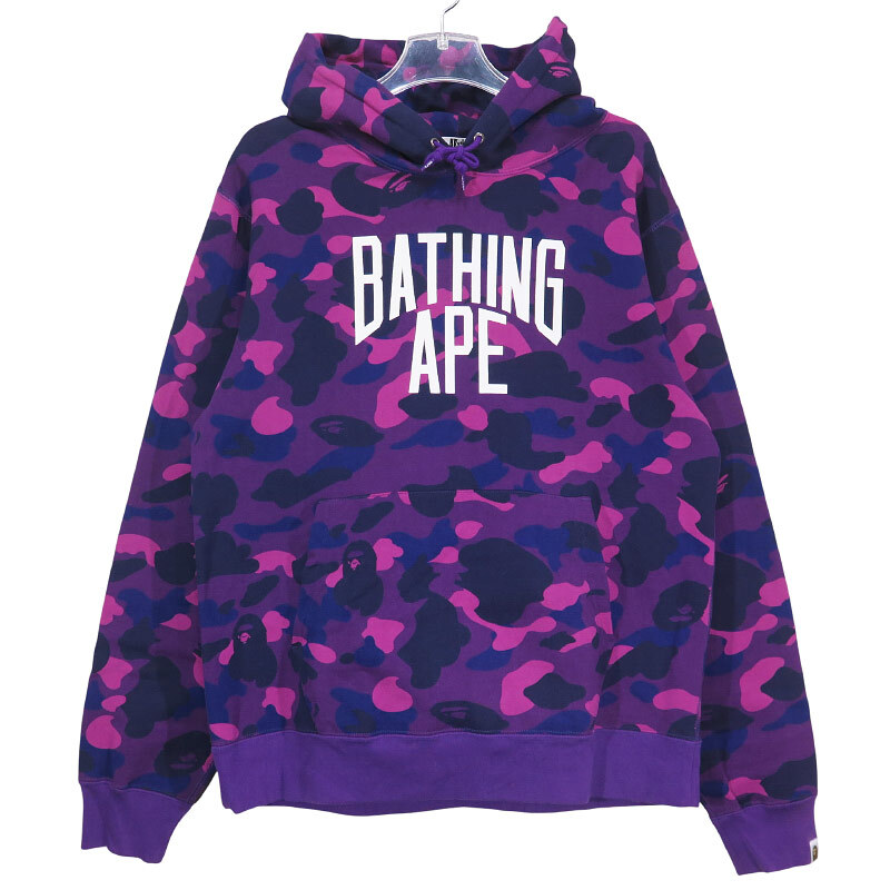 A BATHING APE ア ベイシング エイプ COLOR CAMO NYC LOGO PULLOVER HOODIE カラー カモ プルオーバー フーディー パーカー サイズXL novk拍卖