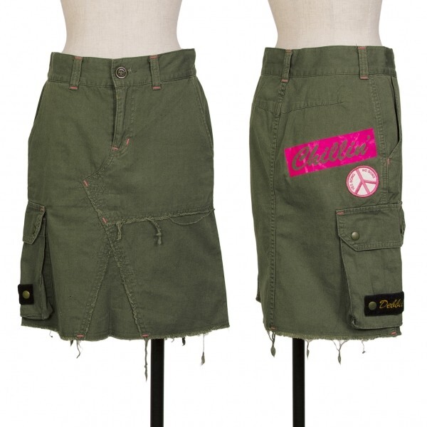 ヒステリックスHysterics プリントワッペンミリタリースカート オリーブ他S拍卖