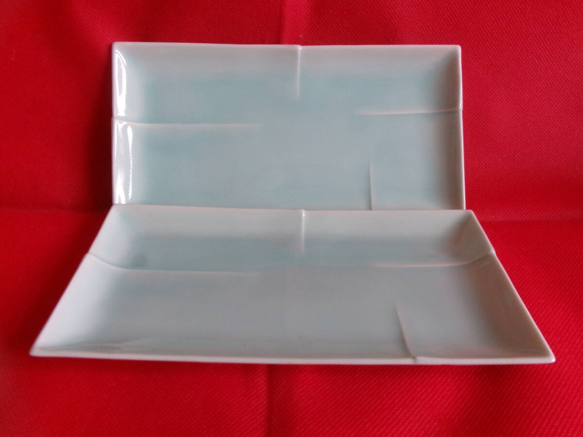 未使用品 たち吉 角皿 焼き物皿 長方形皿 2枚セット拍卖