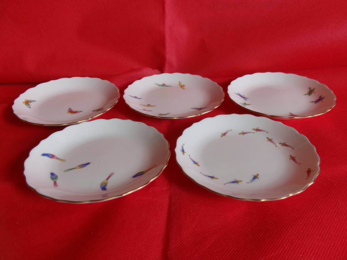 未使用品 香蘭社 絵柄違い 銘々皿 取皿 菓子皿 5枚セット拍卖