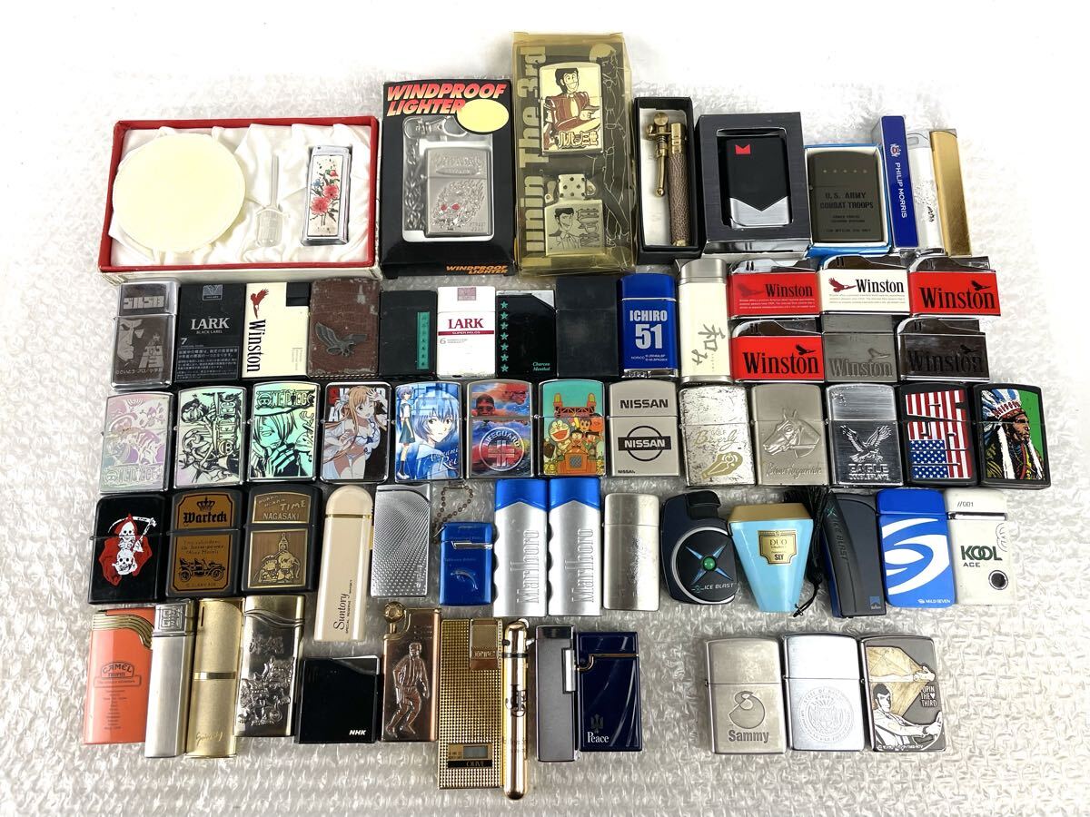 1円スタート zippo ジッポ オイル ガス ライター 喫煙具 タバコグッズ 66点 ゴールド シルバー アンティーク 大量まとめ y-110201-49拍卖