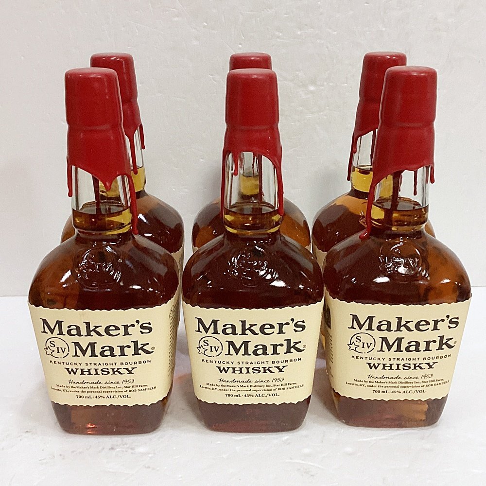 HO1 未開栓 メーカーズマーク レッドトップ バーボンウイスキー 700ml×6本セット ③拍卖