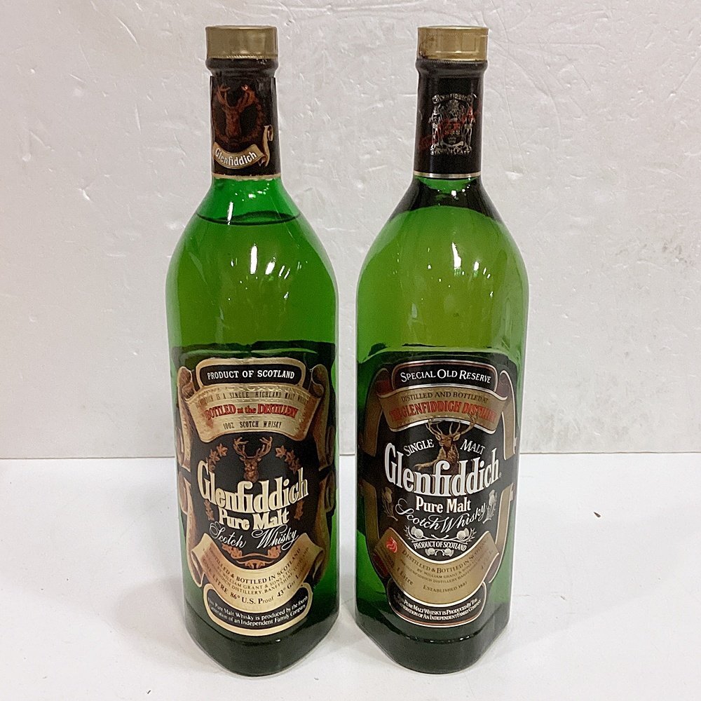 HO1 ウイスキー whisky グレンフィデック ピュアモルト 2本セット 1000ml 43%拍卖