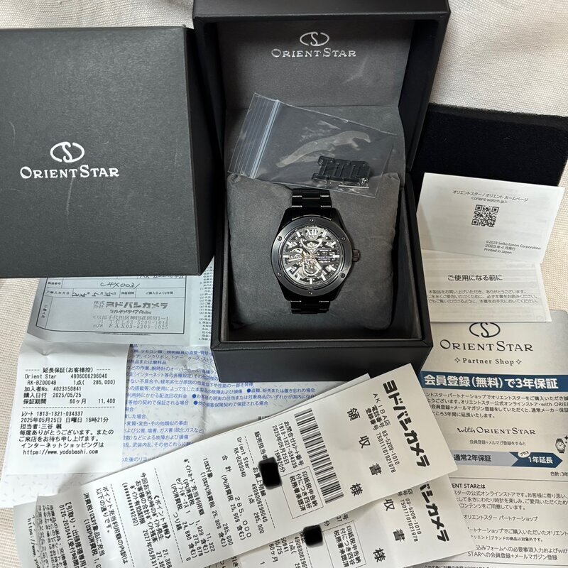 1円~ 希少 美品 ORIENT STAR オリエントスター M34 F8F6-UAAO アヴァンギャルド 自動巻き 腕時計 ブラック IW510DT07ORT_C拍卖