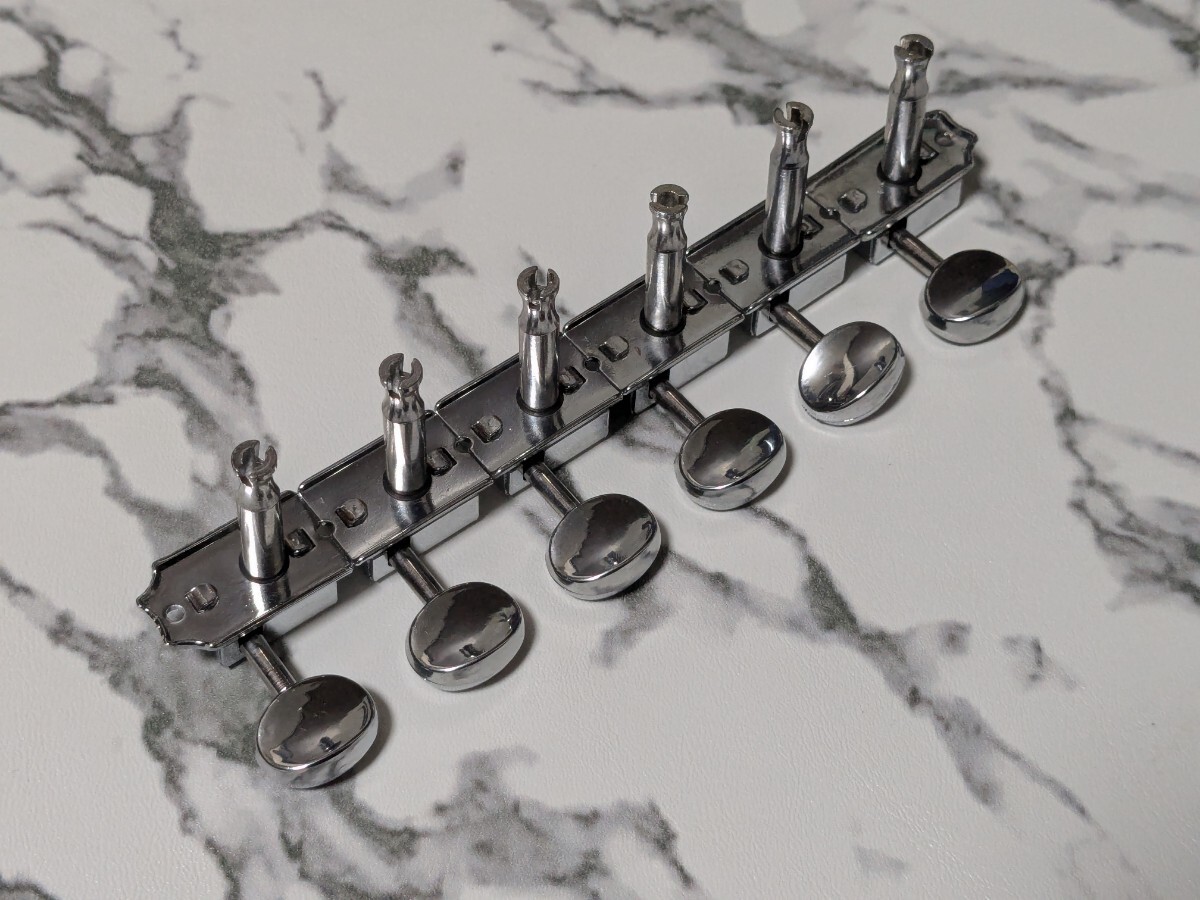 ギター用 ペグ 片側6連 未使用品 クローム クルーソンタイプ②拍卖