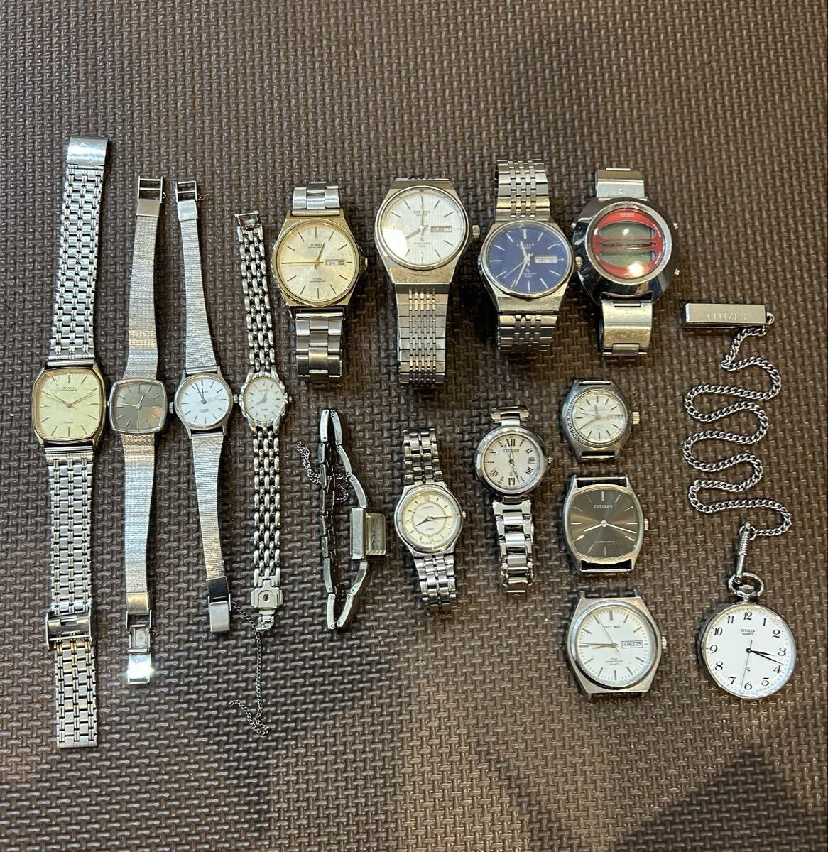 1円〜 全てCITIZEN 腕時計 15点セット クォーツ ブランド アクセサリー 大量 まとめて おまとめ まとめ売り セット 現状品 動作未確認拍卖