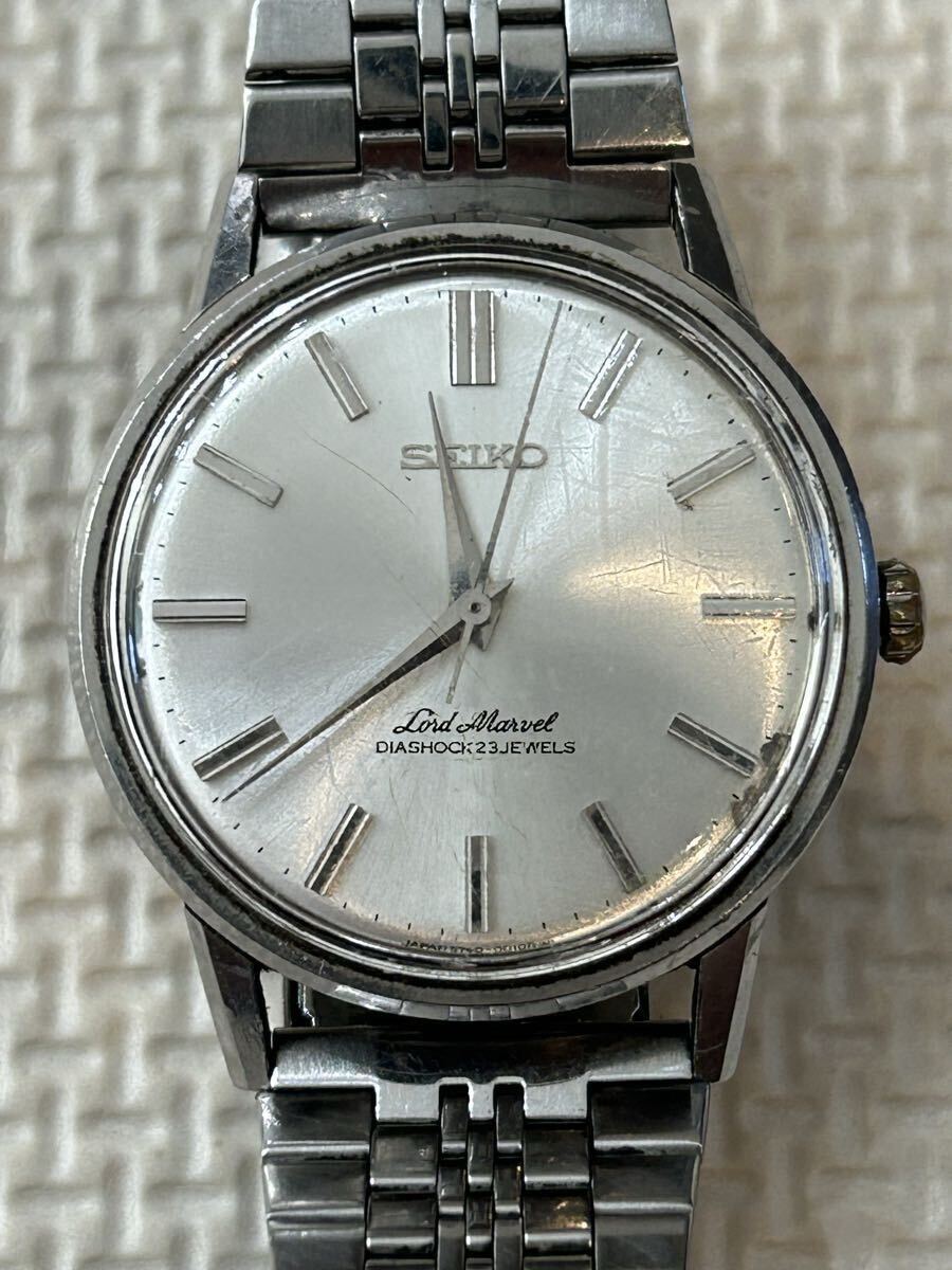 1円〜 SEIKO セイコー 腕時計 メンズ 手巻き タツノオトシゴ シルバー文字盤 ラウンド 3針 ダイヤショック 23ジュエル 5740-0010拍卖