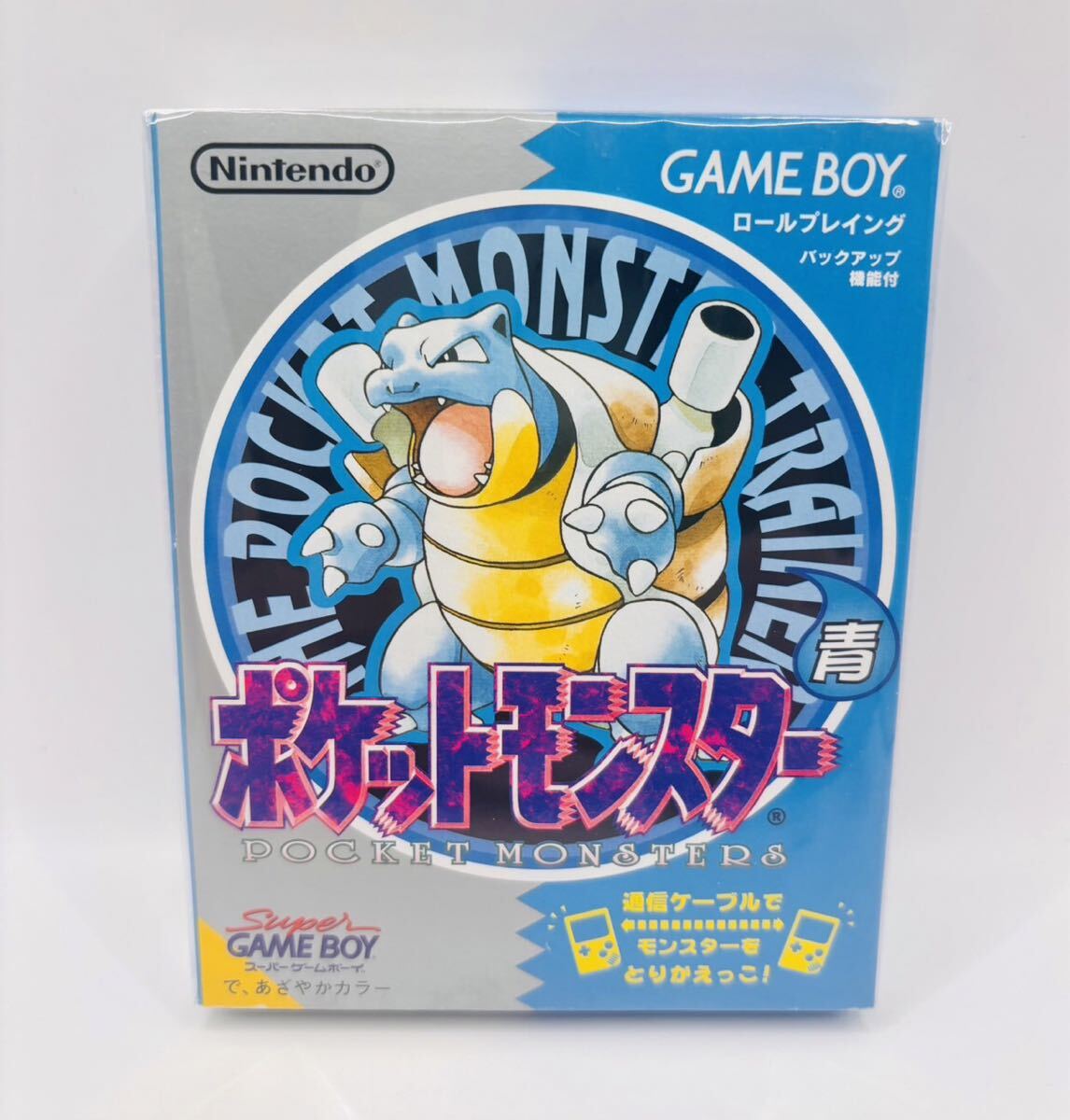 【新品未開封・超極美品】GB ゲームボーイ ポケットモンスター青 初代 当時物 GAMEBOY 任天堂 ポケモン GB本体&ソフトケース付き 当時物拍卖