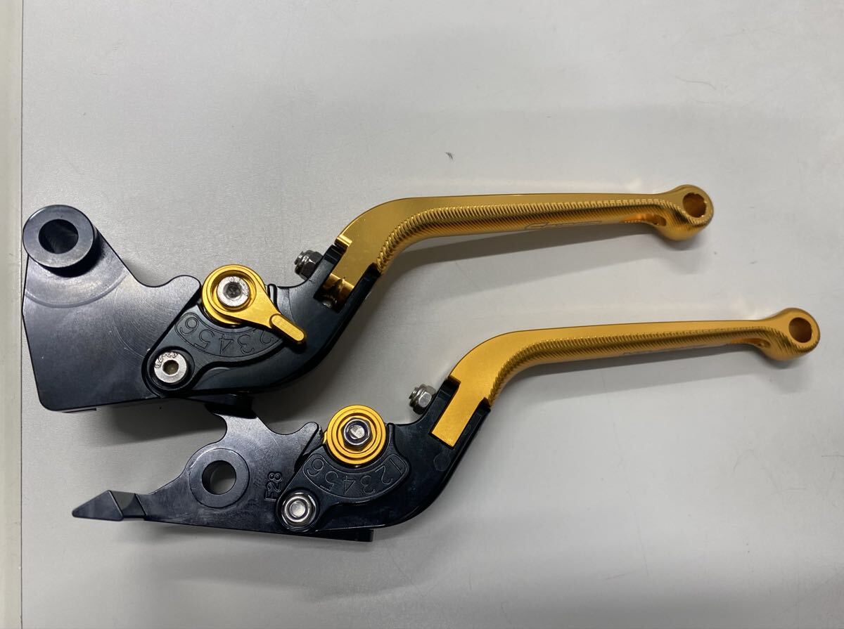 NINJA250 NINJA400 Z250 Z400 2018年~ Spiner スナイパー6段階アジャスター 可倒式 クラッチレバー&ブレーキレバーセット ゴールド拍卖