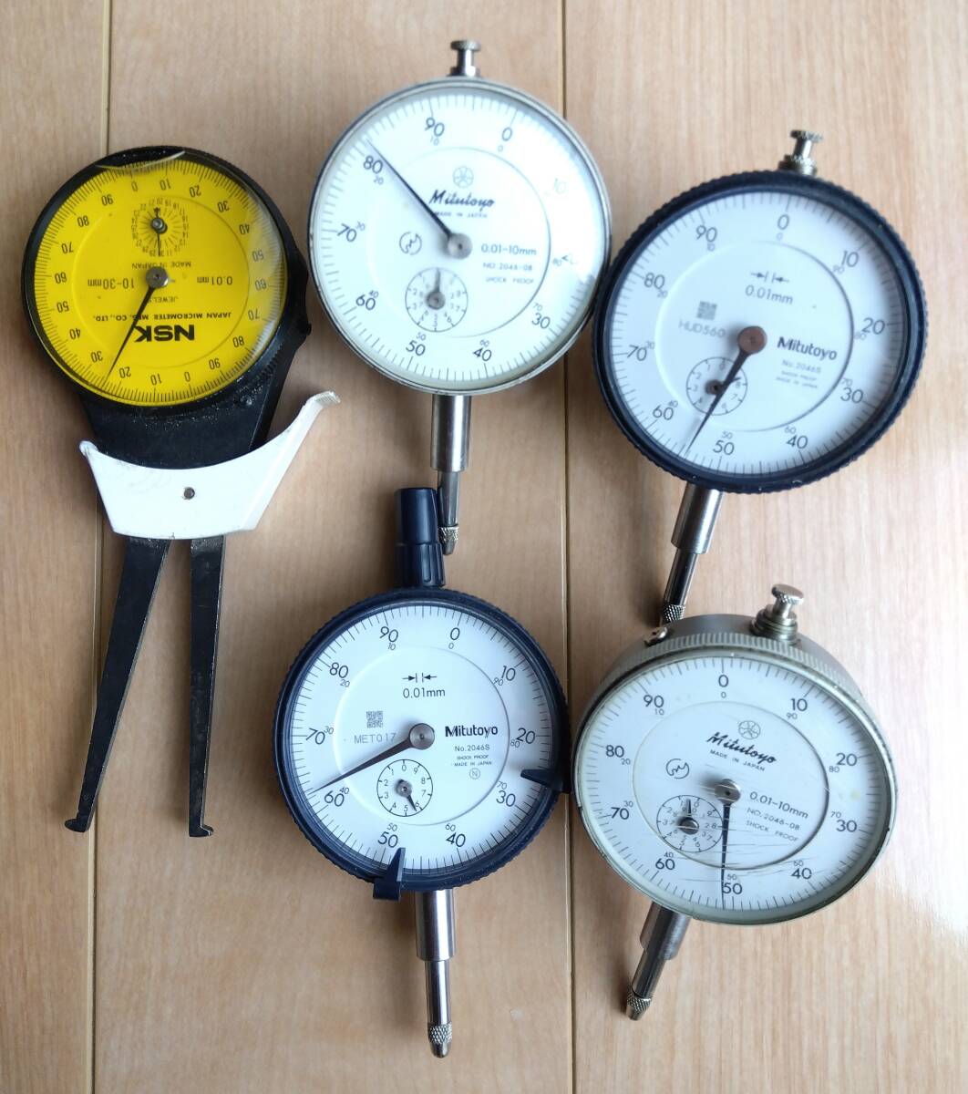 【ジャンク】ミツトヨ ダイアルゲージ 4つ / NSK キャリパゲージ 1つ拍卖