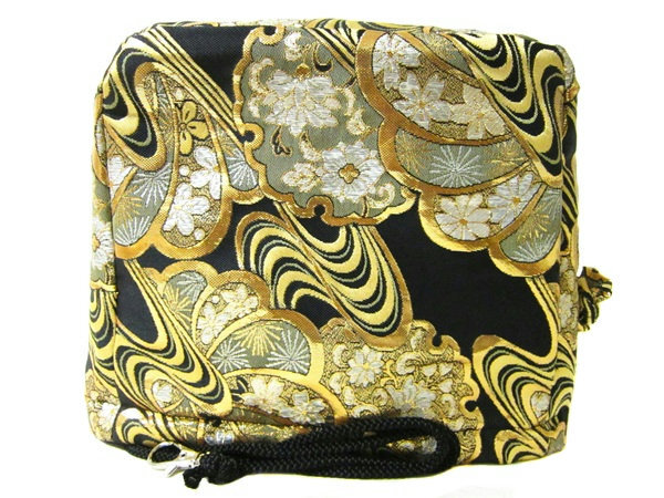 【アイアン用】ゴルフ クラブ用 ヘッドカバー 西陣織 アイアンカバー ハンドメイド 金襴 和風 黒 × 金系 3065拍卖