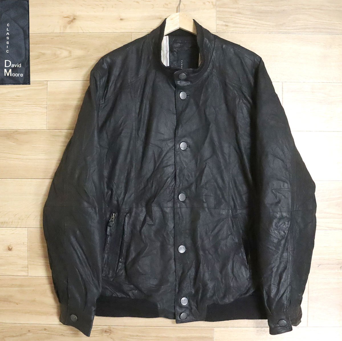 ?14D/D10.7-4 アメリカ古着 Classic David Moore レザージャケット レザーブルゾン ライトジャケット ジャンパー メンズ拍卖