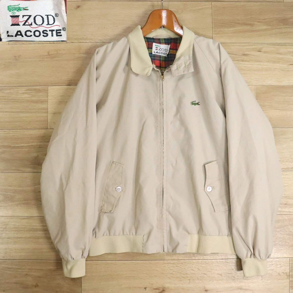 E1O/Y3.28-2 70s~80s IZOD LACOSTE アイゾッド ラコステ ハリントンジャケット スイングトップ ドリズラー ジャンパー ブルゾン L拍卖
