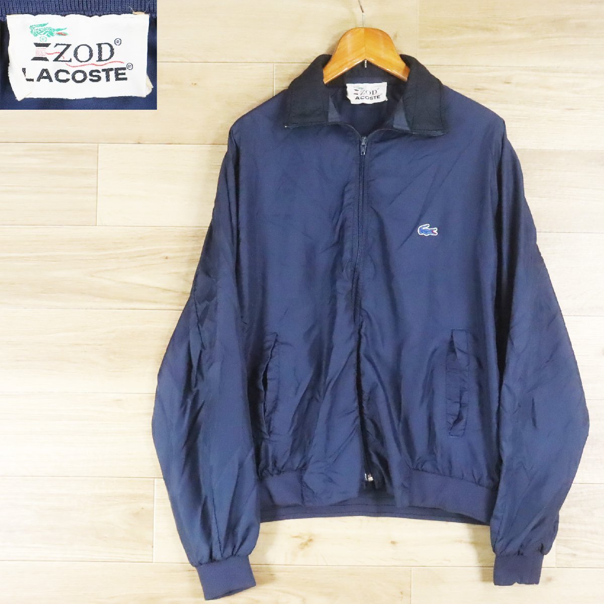 H1O/O4.1-7 70s~80s IZOD LACOSTE アイゾッド ラコステ ナイロンジャケットジップアップジャケット ブルゾン ジャンパー メンズ XL拍卖