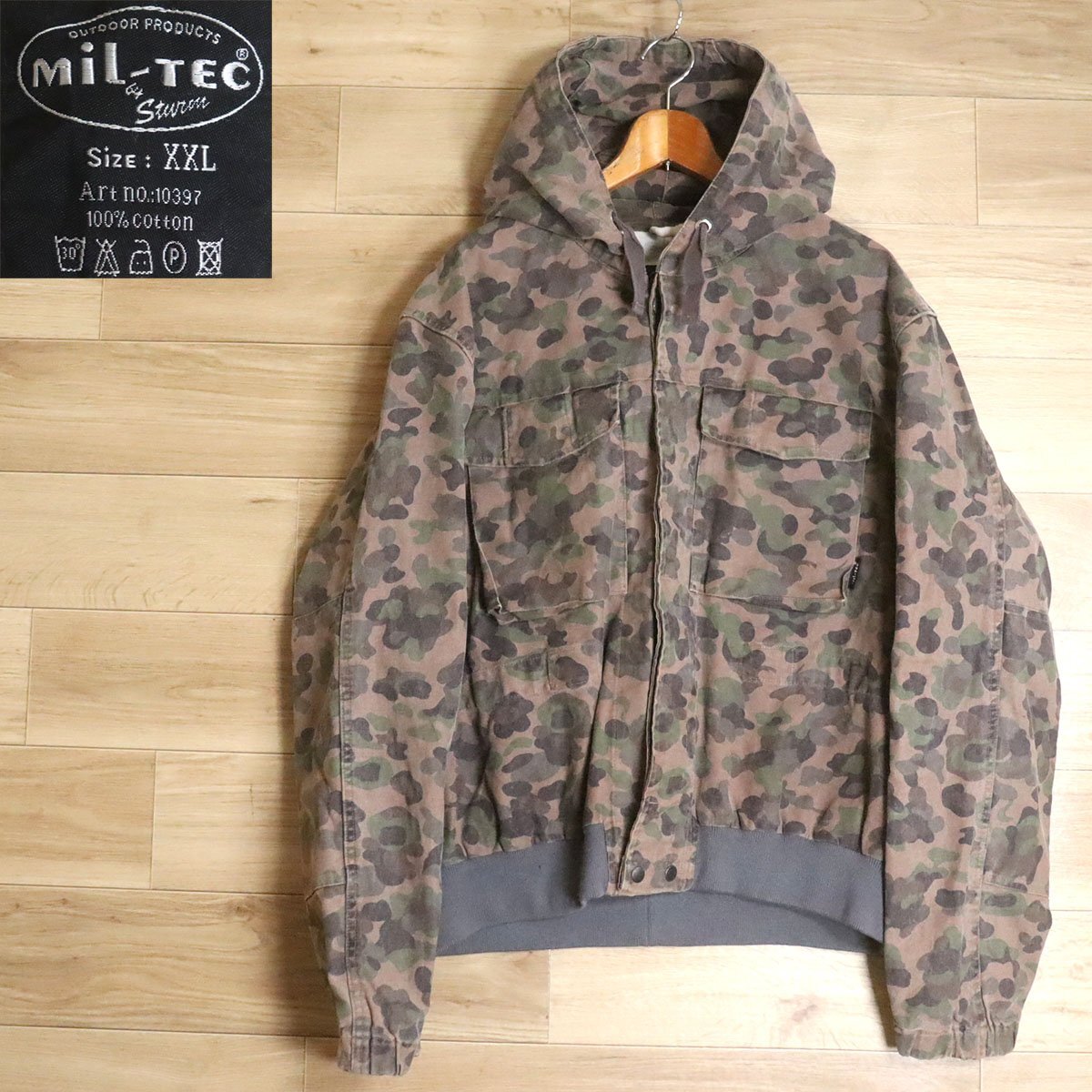 F5S/R4.8-6 MIL-TEC ミルテック 迷彩 オーストリア軍タイプ 民間品 ミリタリージャケット フーデットジャケット XXL 2XL メンズ拍卖