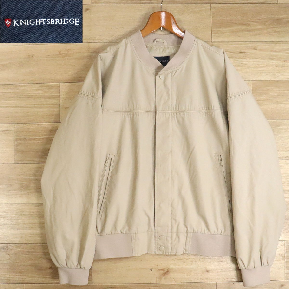E1O/Y3.28-2 KNIGHTSBRIDGE ダービージャケット カップショルダー ブルゾン ジャンパー アウター メンズ XL ベージュ系拍卖