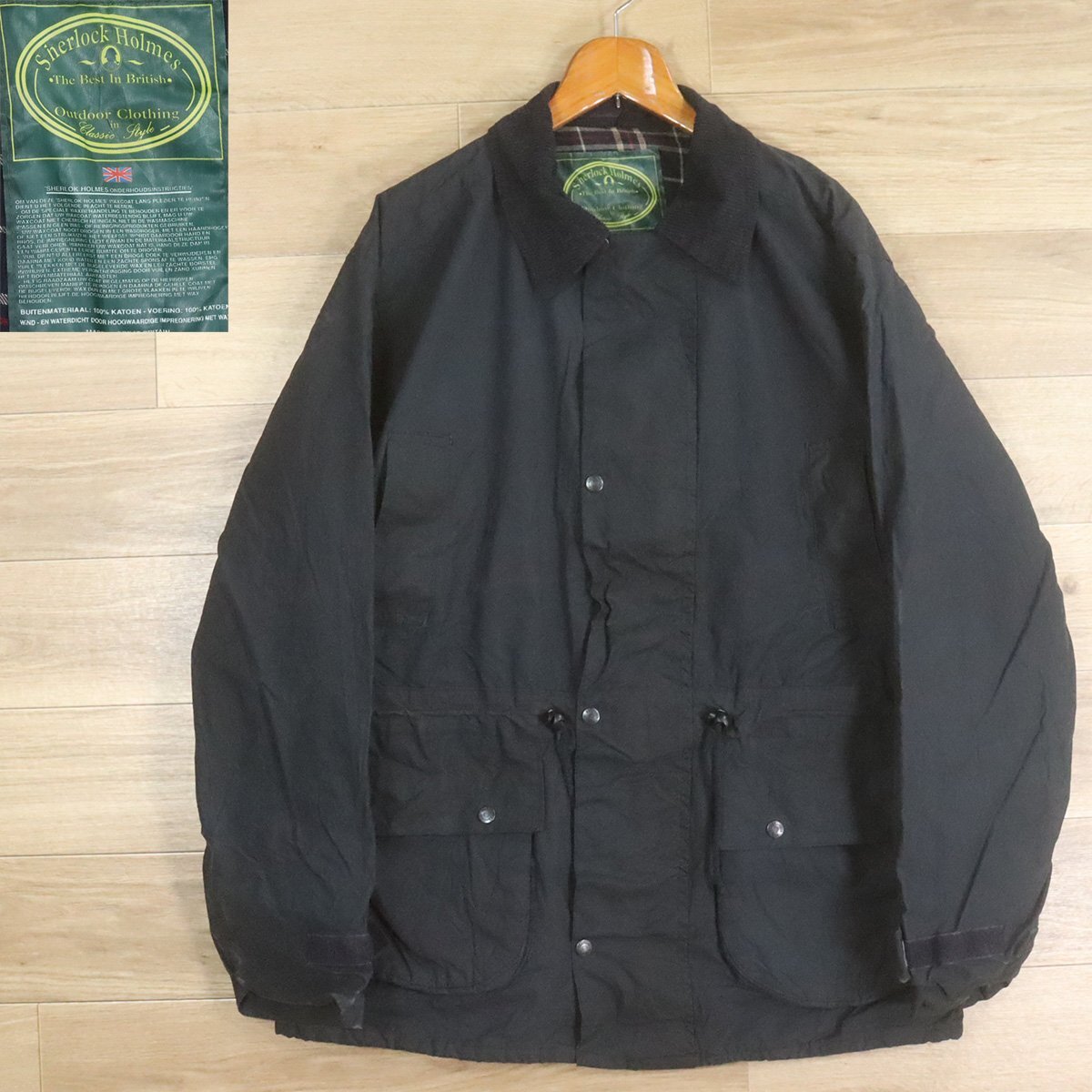 A4S/O10.11-2 イギリス製 Sherlock Holmes オイルドジャケット ワックスコート コットン アウター メンズ M ヴィンテージ拍卖
