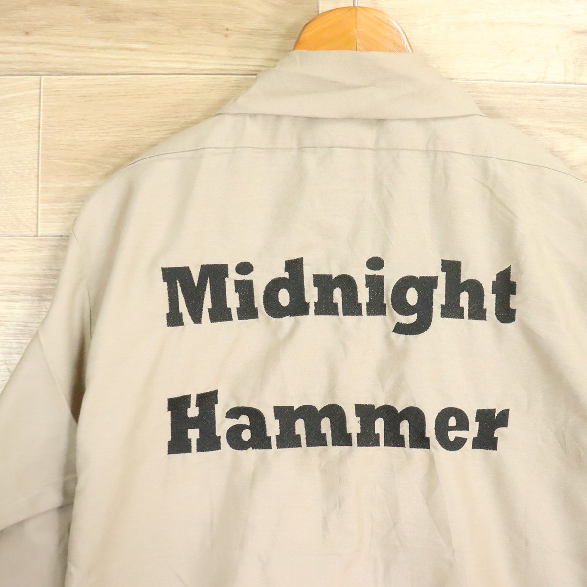 W3T/D10.30-1 アメリカ古着 RED KAP レッドキャップ ワークシャツ L ワッペン バック刺繍 文字 MIDNIGHT HAMMER拍卖