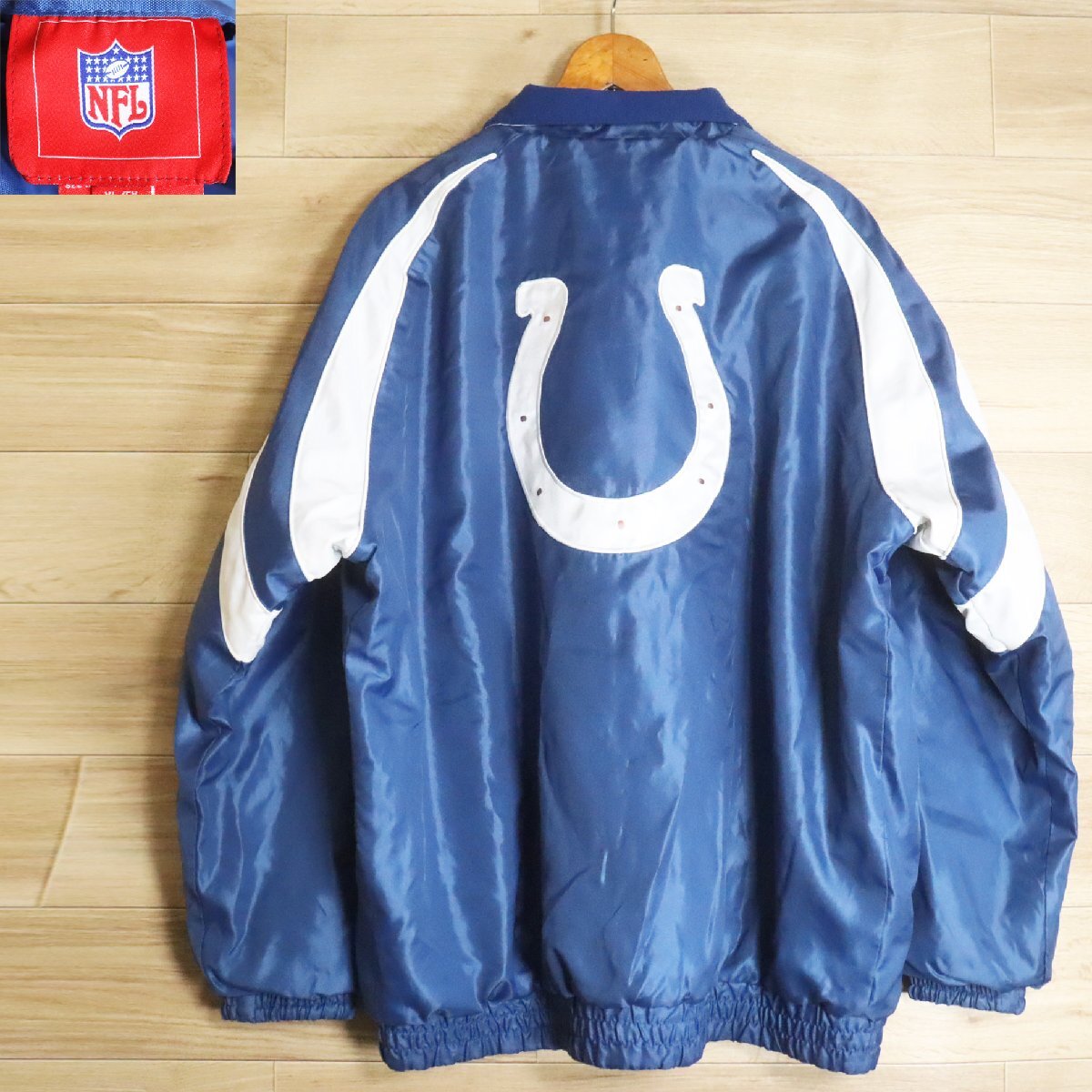 M13O/R3.28-4 NFL インディアナポリス コルツ リバーシブルジャケット ジップアップジャケット ポリエステル フリース メンズ XL拍卖