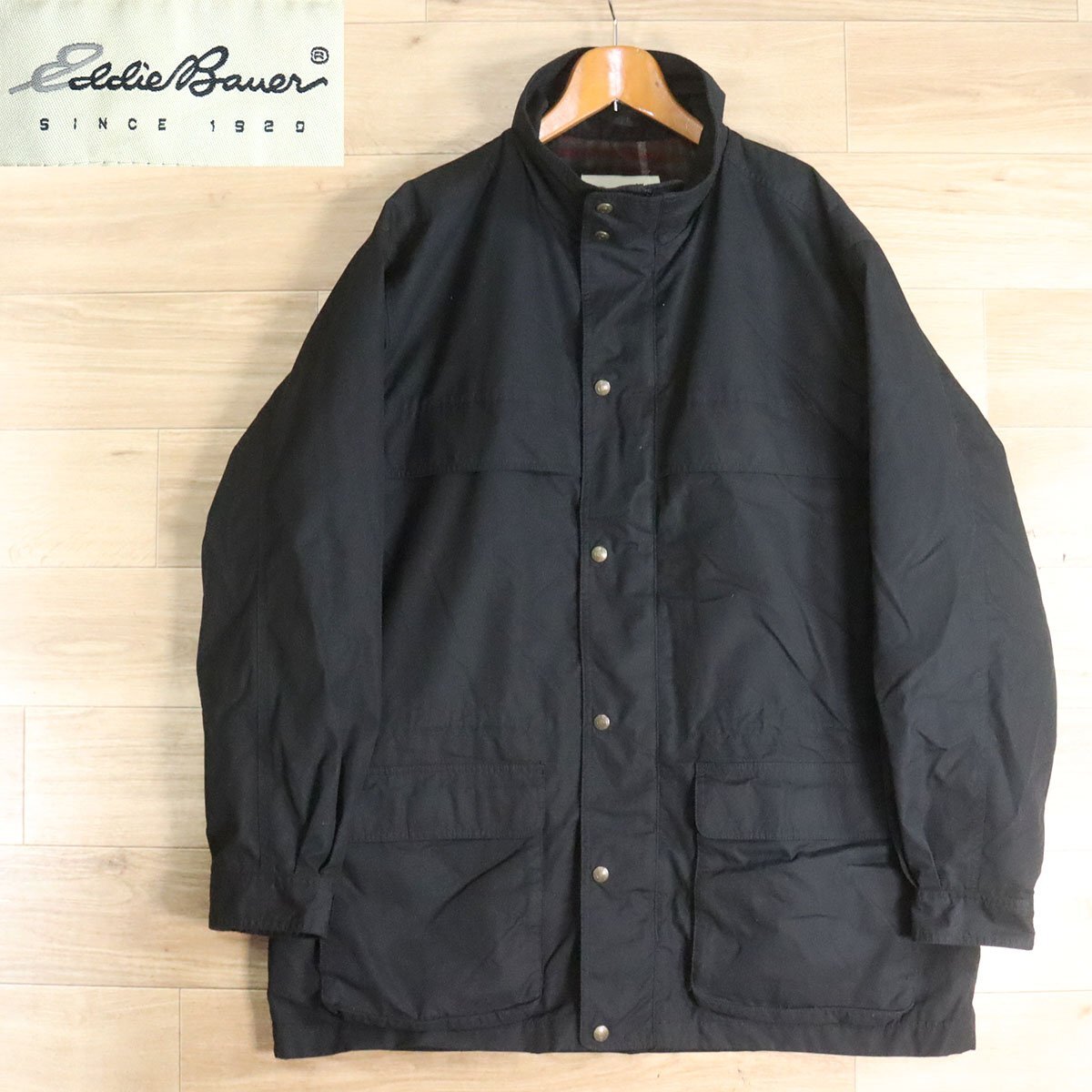 B6S/Y4.9-7 Eddie Bauer エディーバウアー マウンテンジャケット シェルジャケット フィールドコート アウトドア L ブラック拍卖