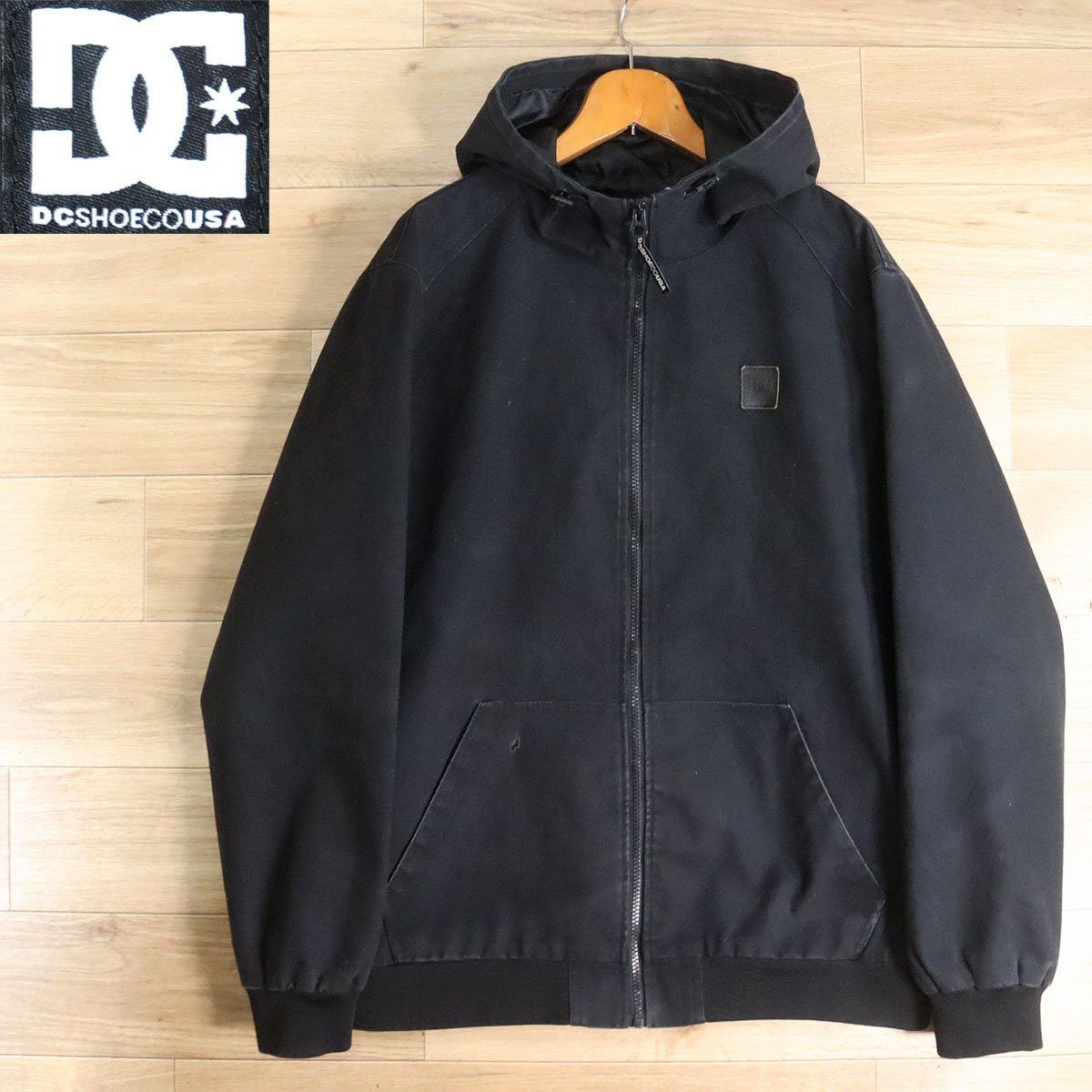 B6S/Y4.9-7 DC SHOES ディーシーシューズ アクティブジャケット フード付きジャケット ジャンパー ブルゾン XL ブラック 古着拍卖
