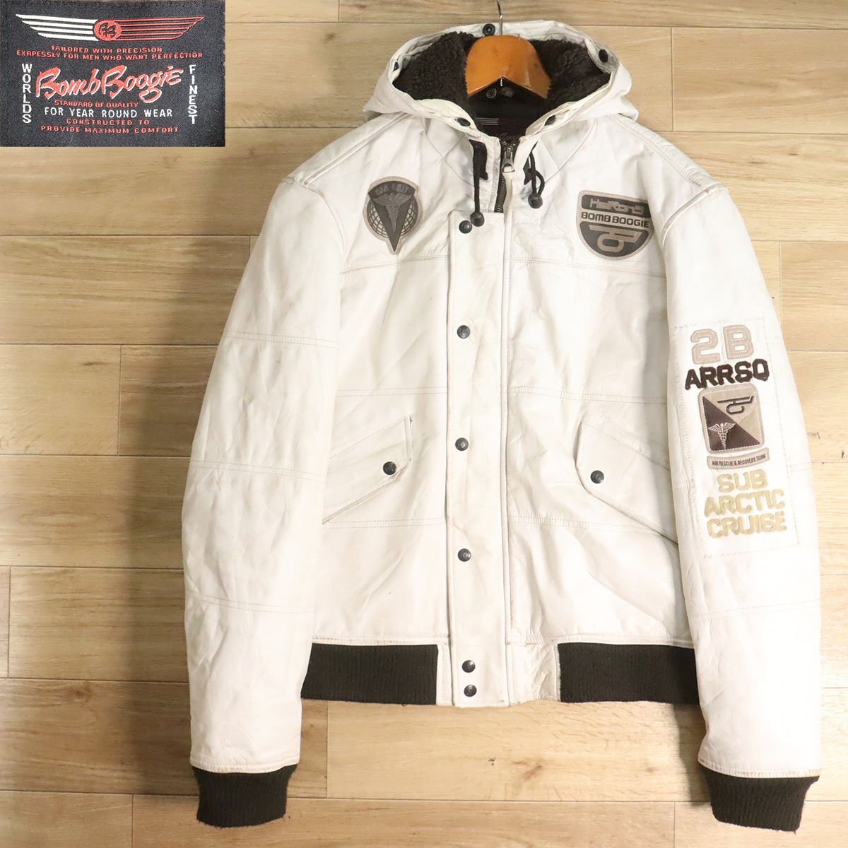 Z3K/Y5.19-2 Bomb Boogie レザージャケット 本革 レザーパーカー 革ジャン フーディ レザーブルゾン ジップアップジャケット XXL拍卖