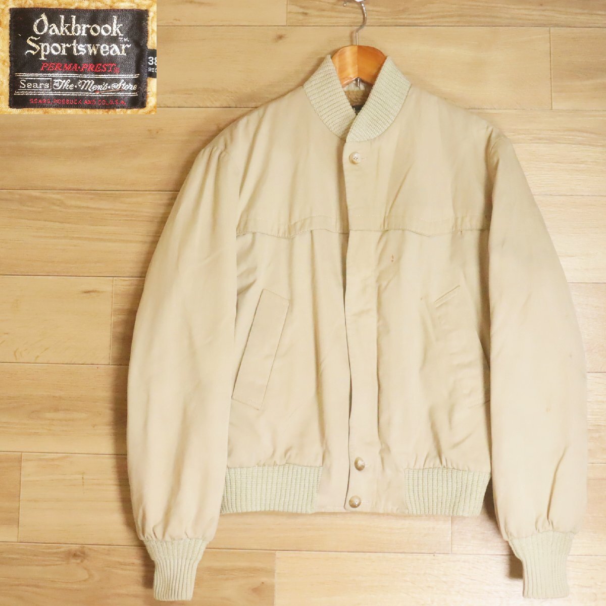 !4T/R6.18-1 70s~ ビンテージ Sears Oakbrook Sportswear シアーズ ダービージャケット スイングトップ コットンジャケット拍卖