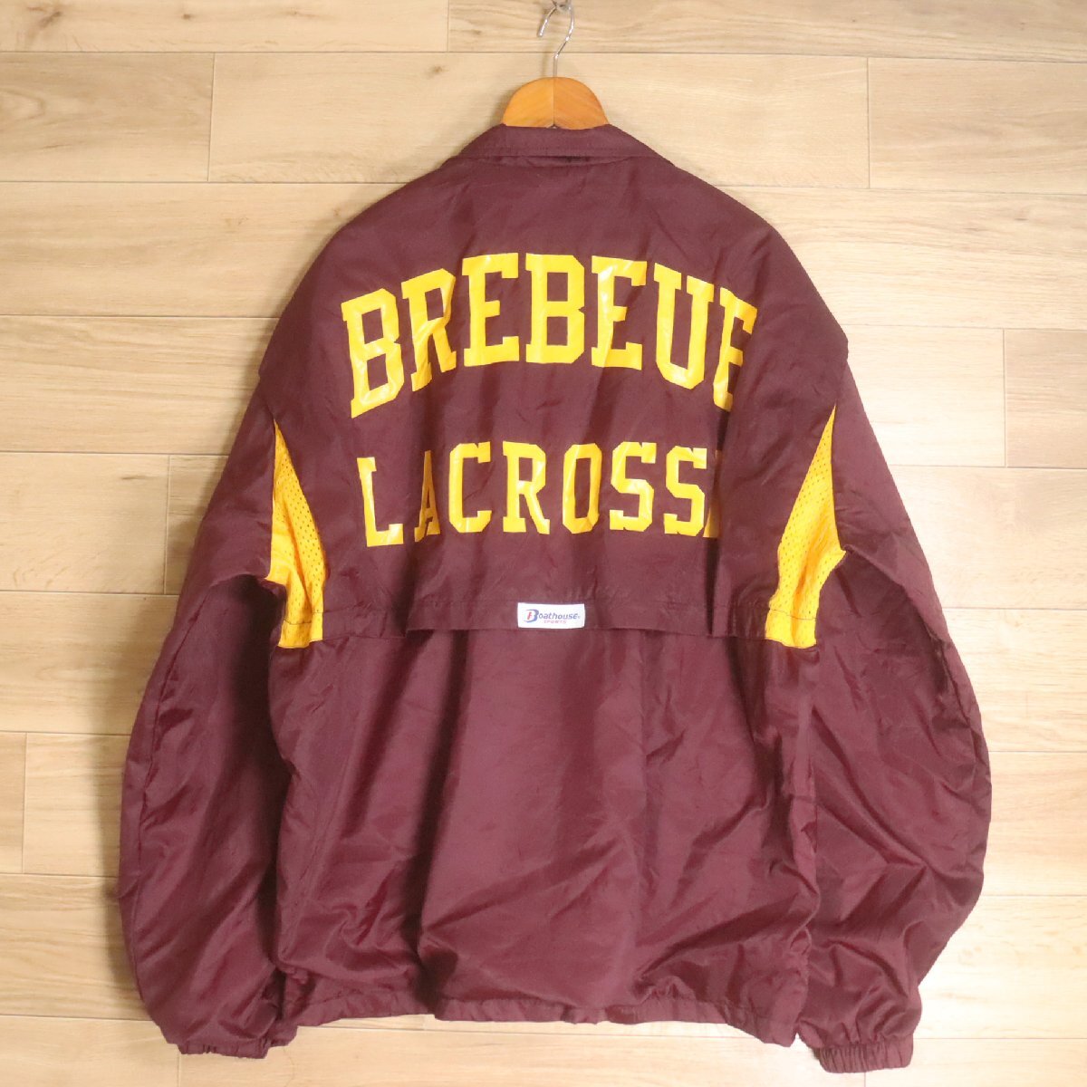 !4T/R6.18-1 USA製 Boathouse コーチジャケット ナイロンジャケット XL バックプリント ジャンパー ブルゾン拍卖