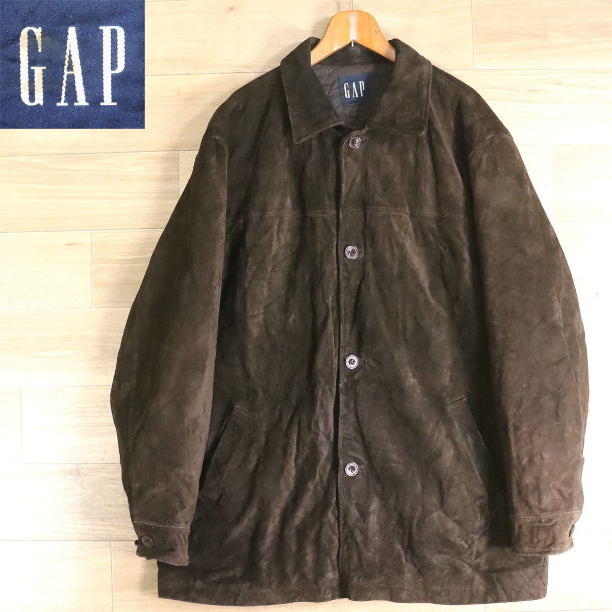 F11O/Y6.2-5 アメリカ古着 GAP オールドギャップ レザージャケット 本革 革コート 皮コート スウェードジャケット レザーコート拍卖