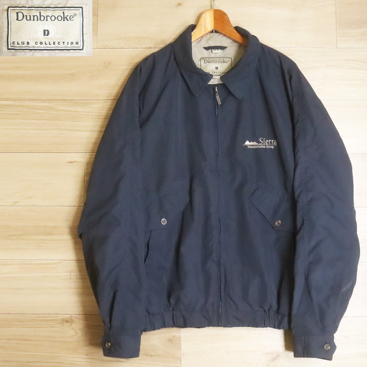 N4O/R4.30-1 Dunbrooke ダンブルック ポリジャケット ジップアップジャケット ジャンパー ブルゾン 刺繍 メンズ L ネイビー系拍卖