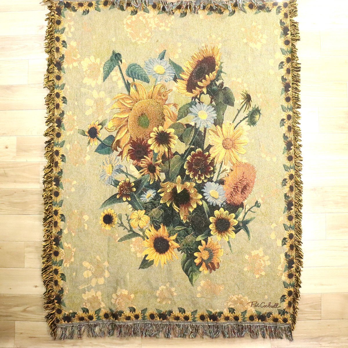 C5-9 I/I11.4-1 Pat Cockrill 向日葵 ひまわり ヒマワリ 花柄 花束 ラグ マット カーペット ブランケット タペストリー 絨毯拍卖