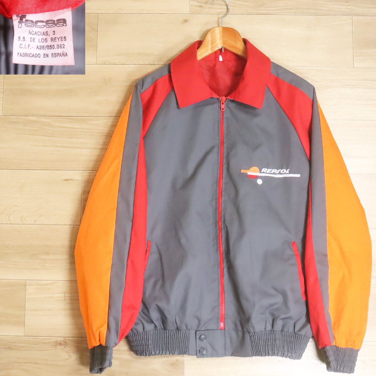 C6R/R6.16-2 スペイン製 REPSOL レプソル facsa ワークジャケット ジップアップ ブルゾン ポリコットン 企業刺繍 56 メンズ拍卖