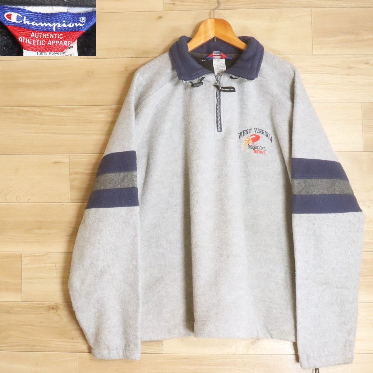 %1K/R6.9-3 Champion チャンピオン ハーフジップ フリースジャケット プルオーバージャケット アノラック ブルゾン XL拍卖