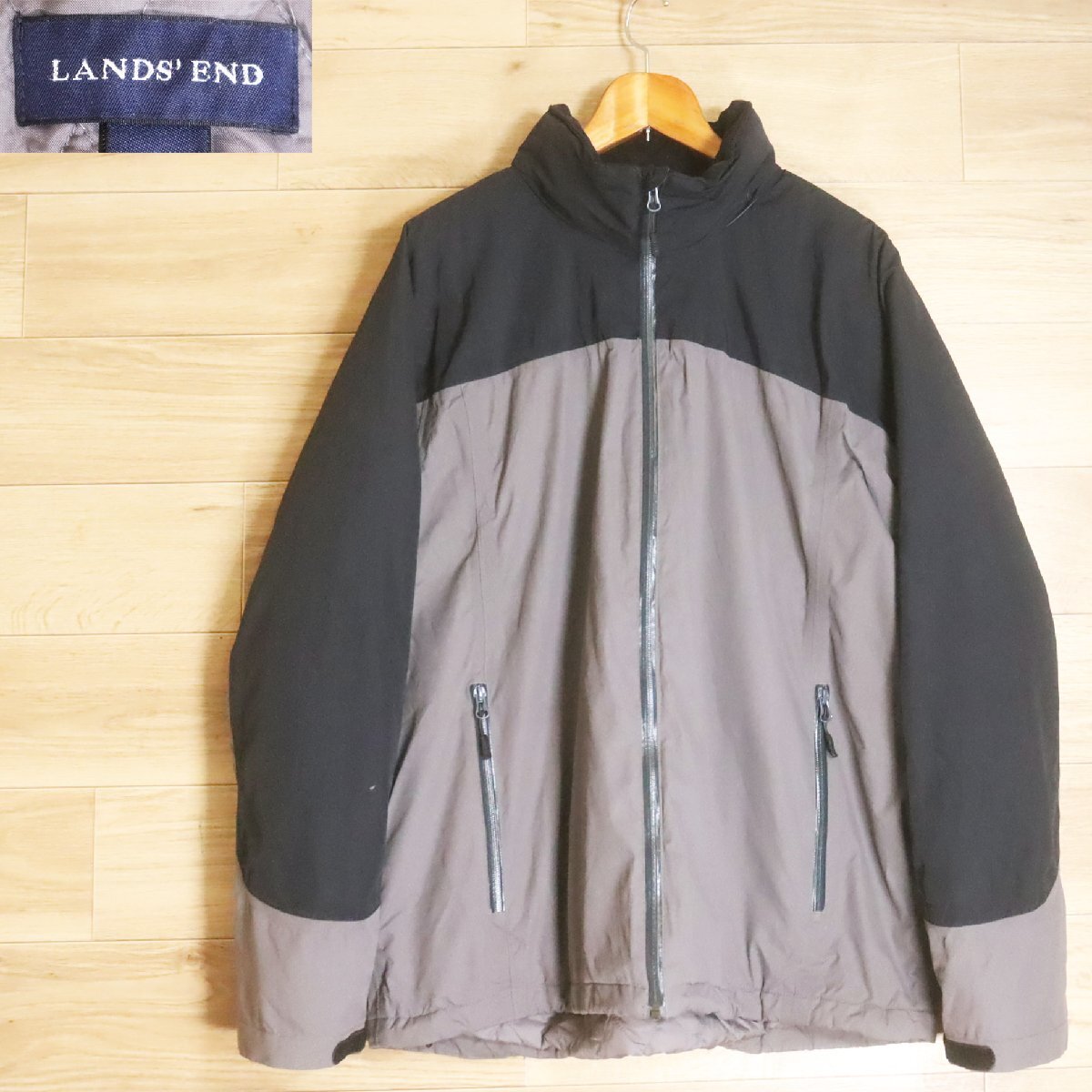 #4T/R6.17-1 アメリカ古着 LANDS' END ランズエンド 中綿 ナイロンジャケット L メンズ ジャンパー ブルゾン拍卖