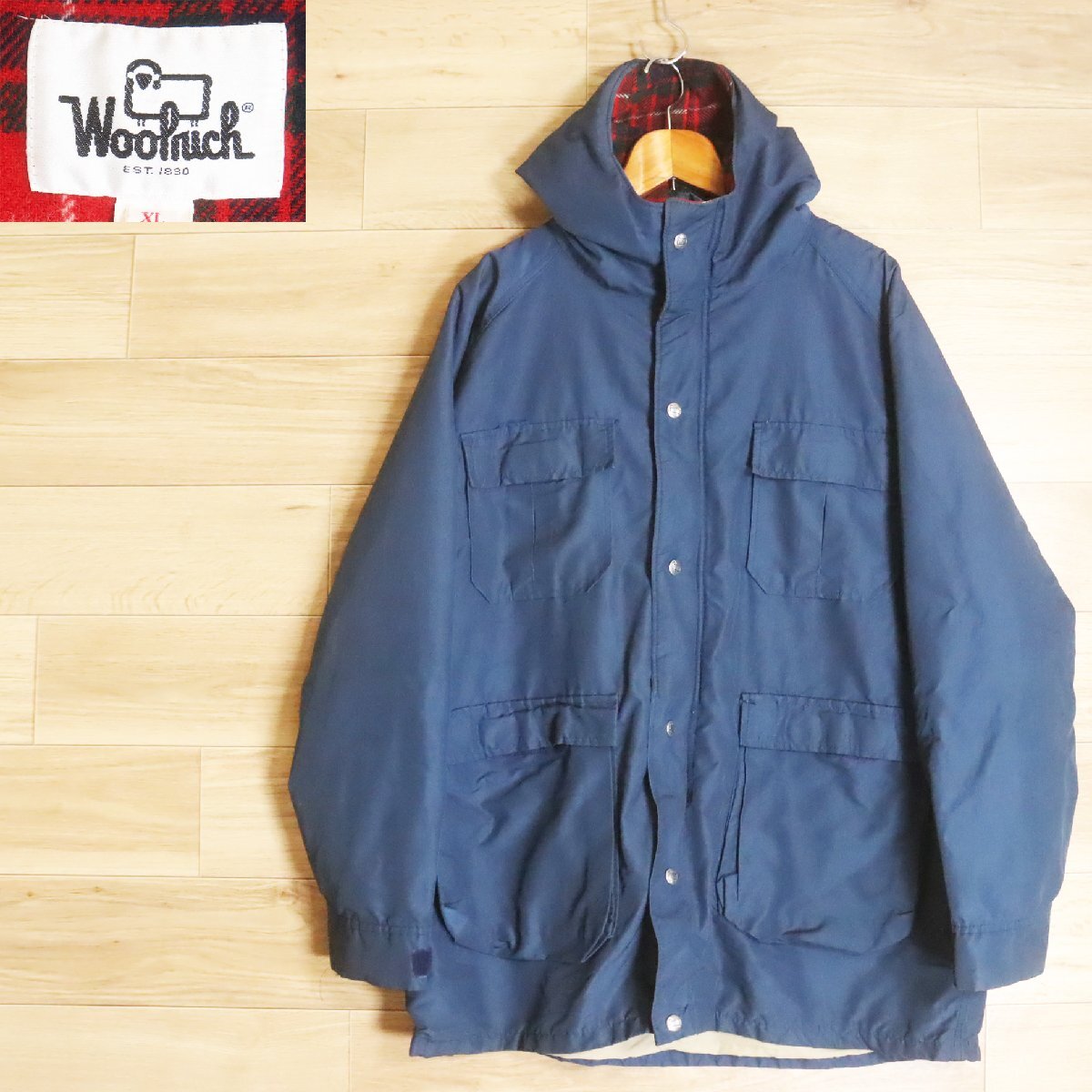 #1T/R6.5-9 80s~ ビンテージ WOOLRICH ウールリッチ マウンテンパーカー ナイロンジャケット メンズ ジャンパー ネイビー XL拍卖