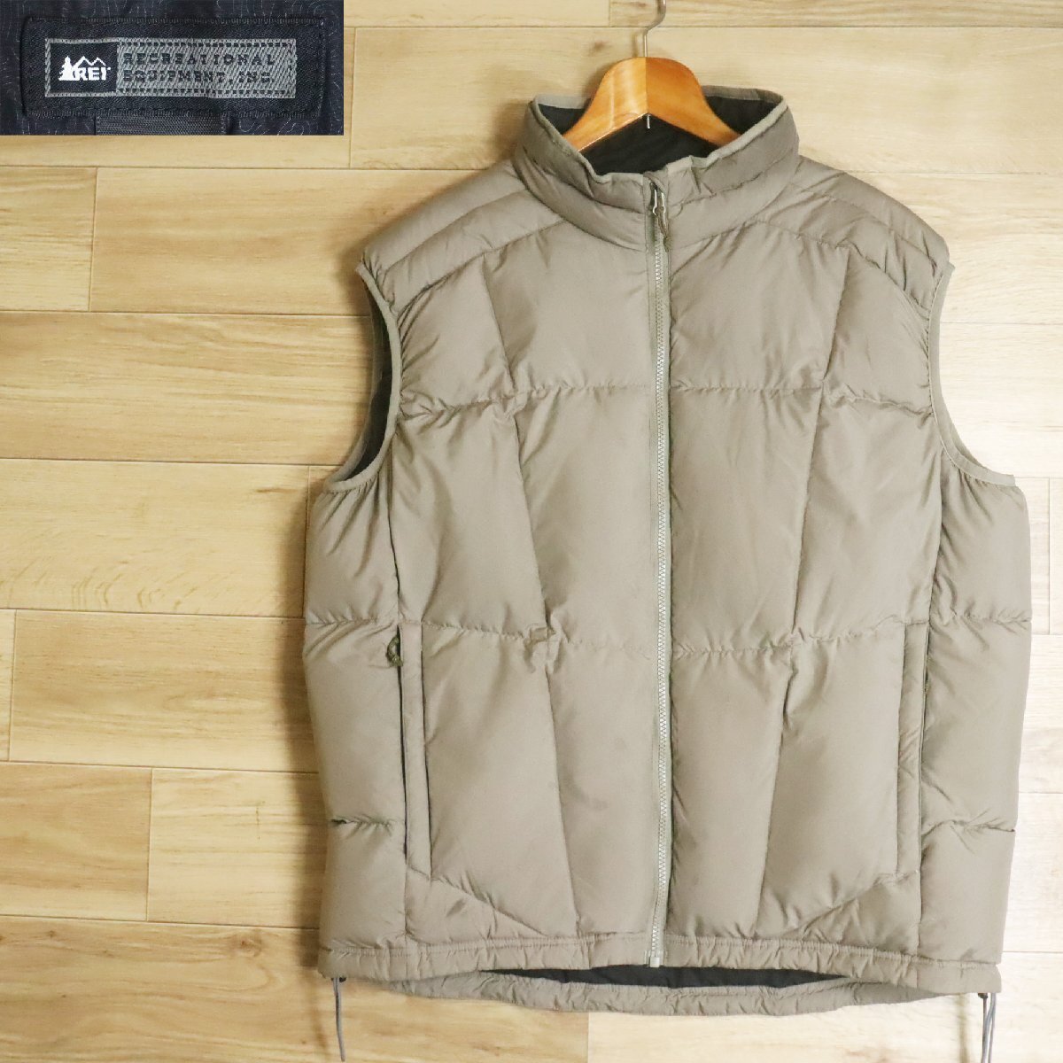H2O/R5.7-3 アメリカ古着 REI ダウンベスト グースダウン ジップアップベスト アウトドア チョッキ ジレ フルジップ メンズ L拍卖