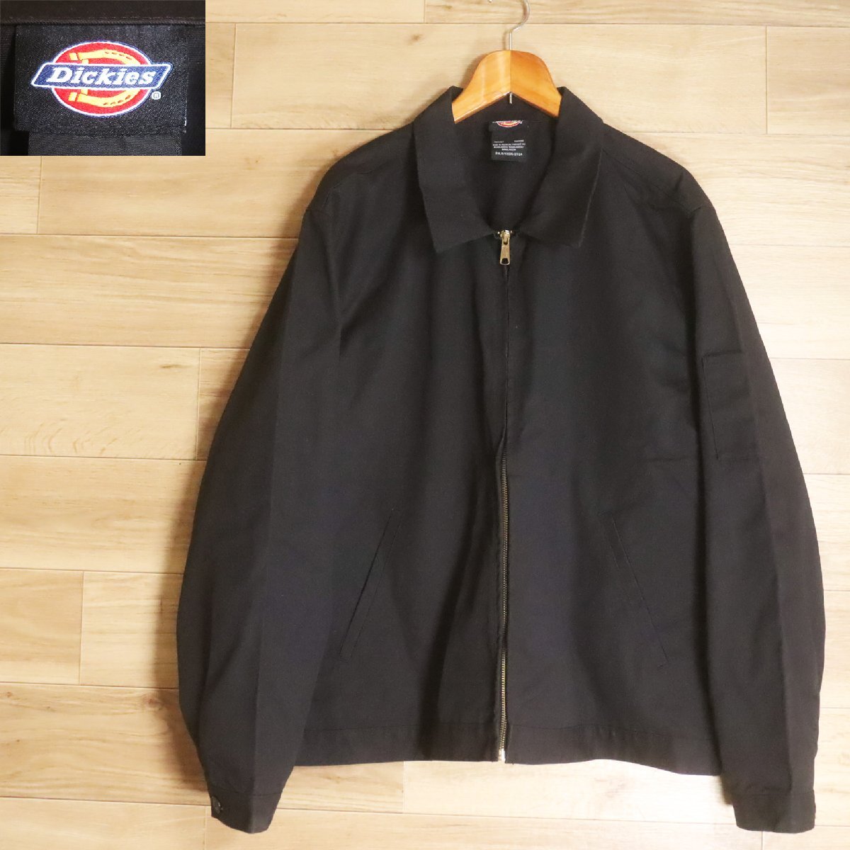 #4T/R6.17-1 アメリカ古着 Dickies ディッキーズ ワークジャケット 2XLR XXL ブラック ジャンパー ブルゾン拍卖