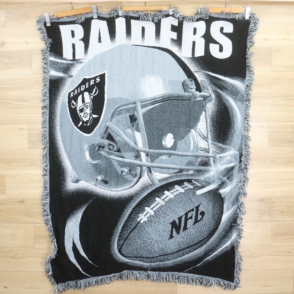X12-9 I/D10.24-8 USA製 NFL Las Vegas Raiders レイダース アメフト ラグ マット カーペット ブランケット インテリア雑貨拍卖