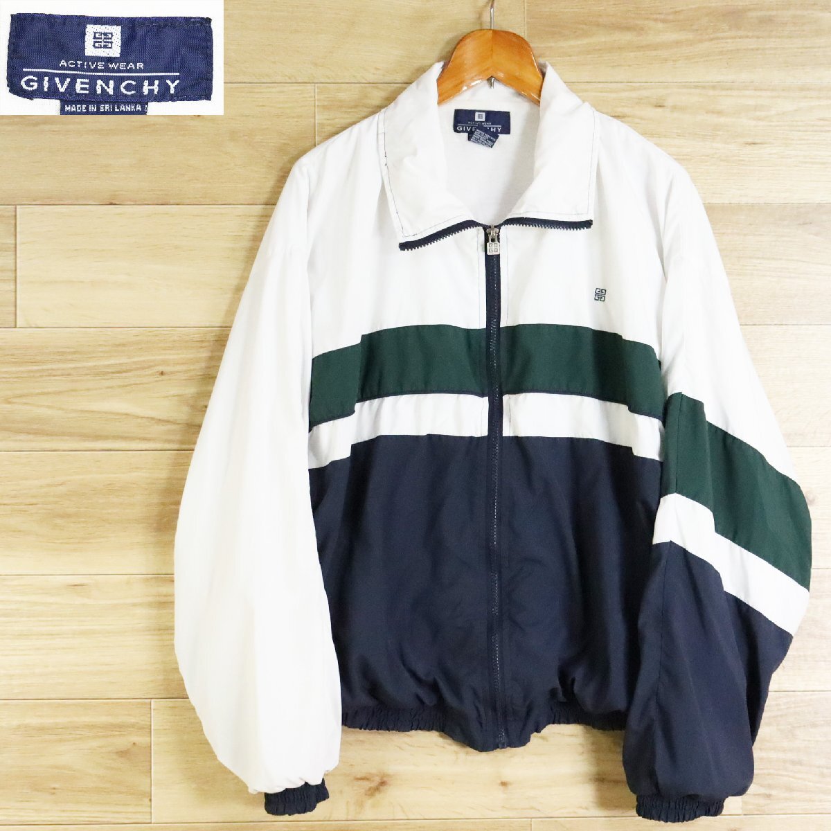 L7O/O4.8-4 GIVENCHY ジバンシー ジップアップジャケット ジャージ ブルゾン ジャンパー 刺繍 ポリエステル メンズ Lサイズ拍卖