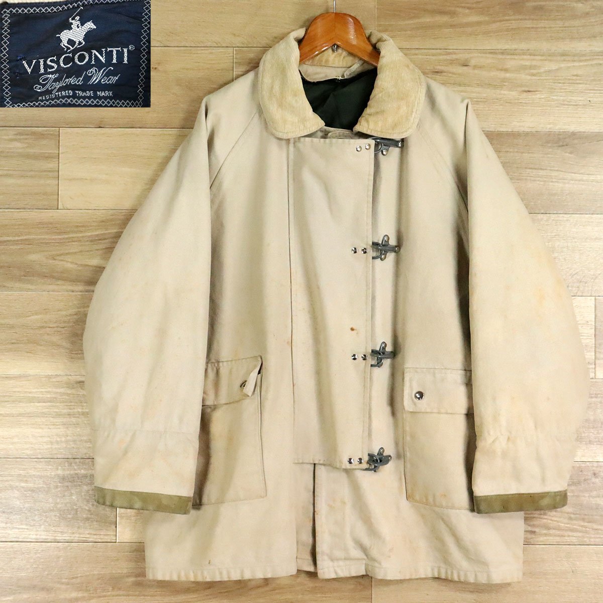 E4D/O4.10-4 ユーロ古着 VISCONTI ファイヤーマンジャケット ライナー付き 襟コーデュロイ メンズ アウター イタリア ジャケット拍卖