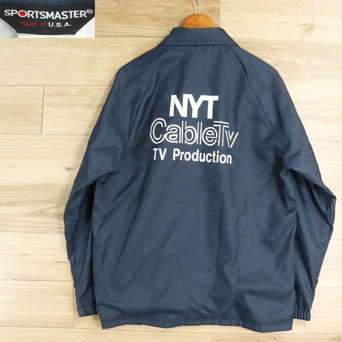 $4T/D6.17-4 USA製 SPORTSMASTER スポーツマスター コーチジャケット M ナイロンジャケット バックプリント ジャンパー ブルゾン拍卖