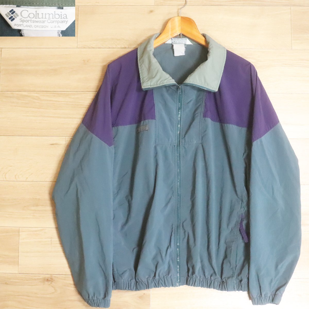 C6R/R6.16-2 90s Columbia コロンビア ウィンドブレーカー ライトウェイトジャケット ブルゾン ジャンパー アウトドア メンズ拍卖