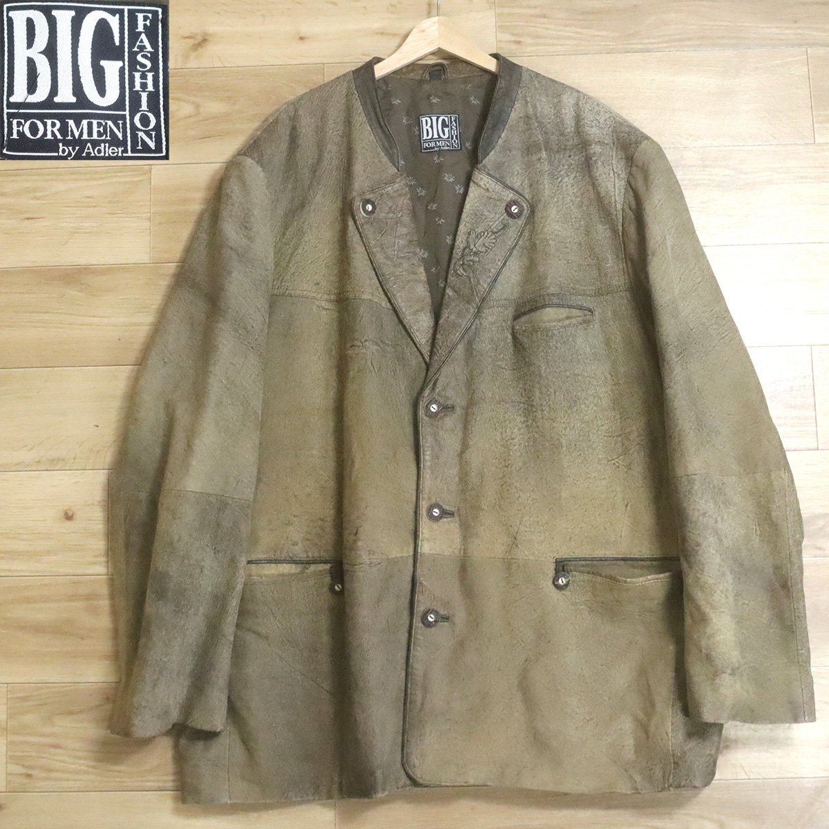 I1T/D10.30-2 ユーロ古着 Adler レザーチロリアンジャケット 本革 サイズ66 レザージャケット 革ジャン 皮ジャン拍卖