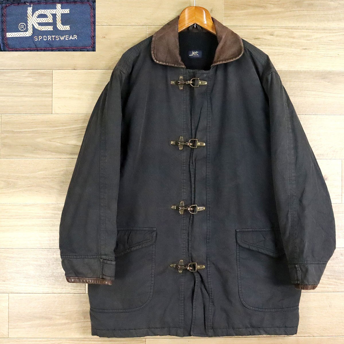 *5K/O4.10-5 JET SPORTSWEAR ファイヤーマンジャケット ファイヤーマンコート 襟レザー ブルゾン マウンテンジャケット ブルゾン拍卖