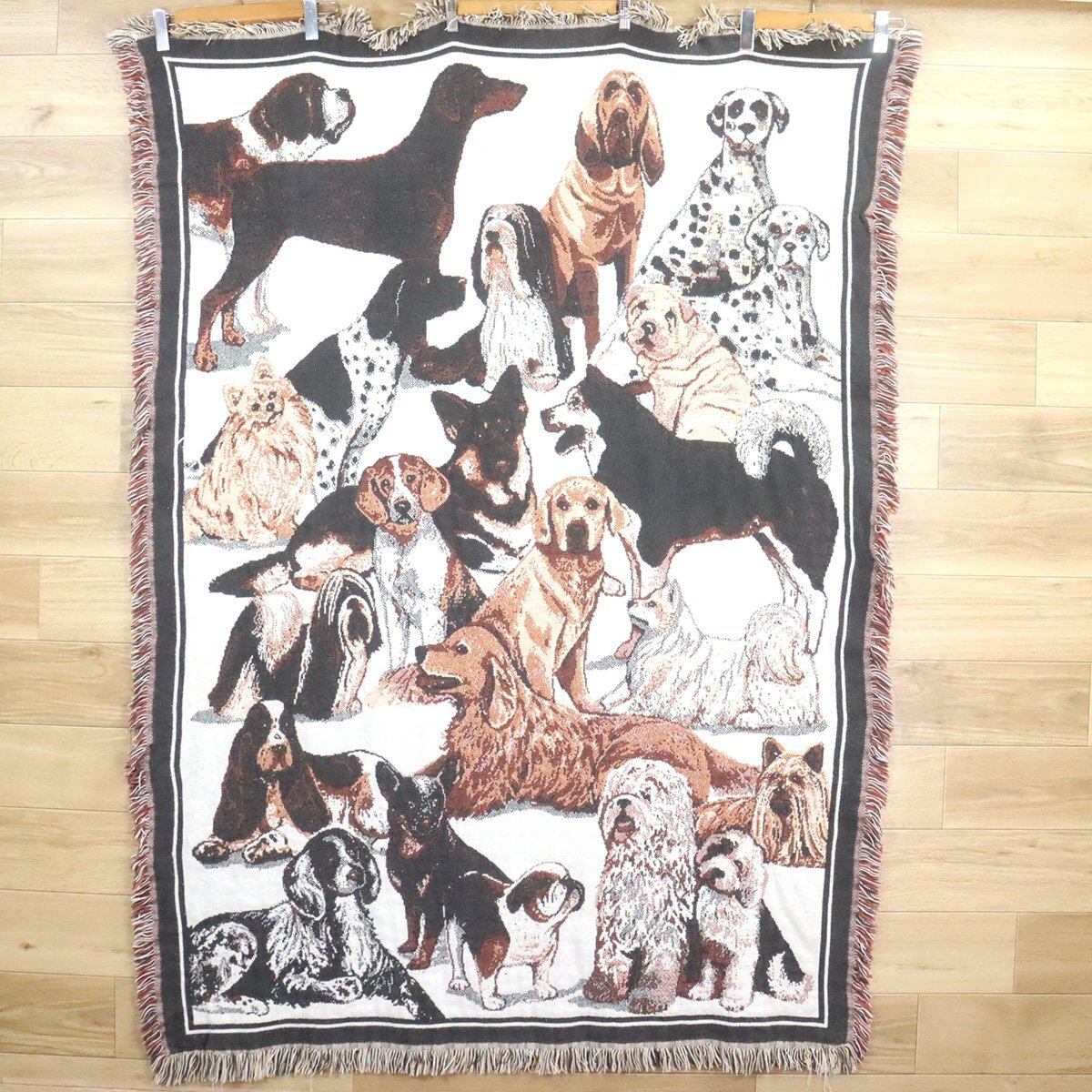 B9-11 I/D10.24-7 USA製 犬 ドッグ 動物柄 アニマル柄 ラグ マット カーペット ブランケット タペストリー インテリア雑貨拍卖