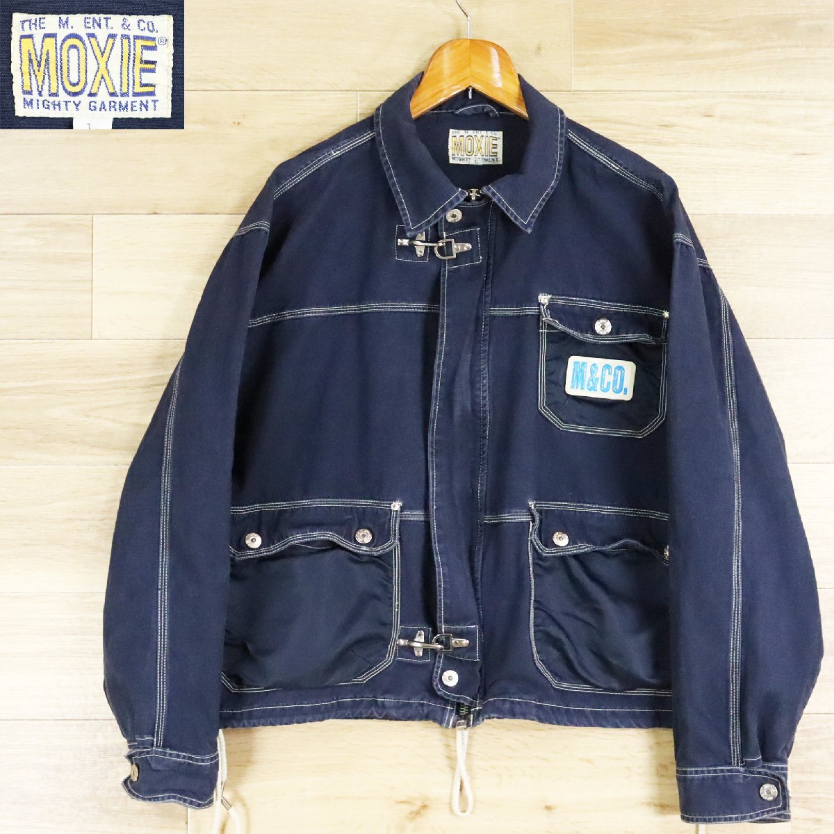 ?5K/O4.9-8 MOXIE ファイヤーマンジャケット ジップアップジャケット ワークジャケット ブルゾン ジャンパー コットン L拍卖